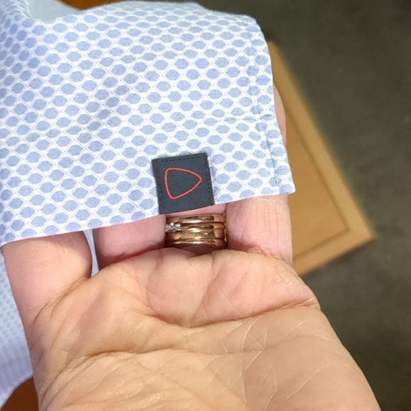 STRELLSON* Silas button front collared long sleeve mens dress shirt 41/16 blue - Picture 6 of 12